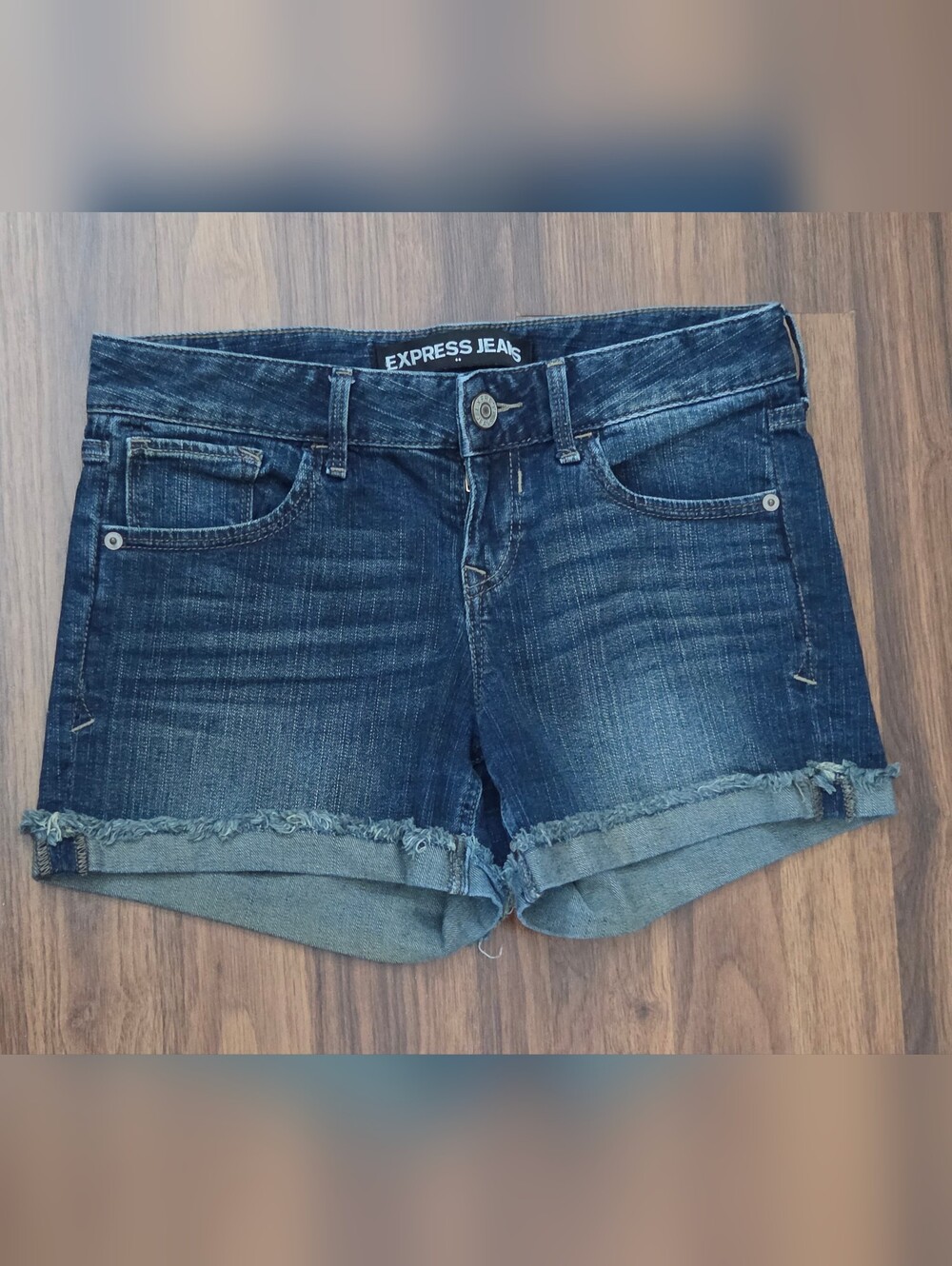 Express Jeans Women's Dark Wash Denim Shorts